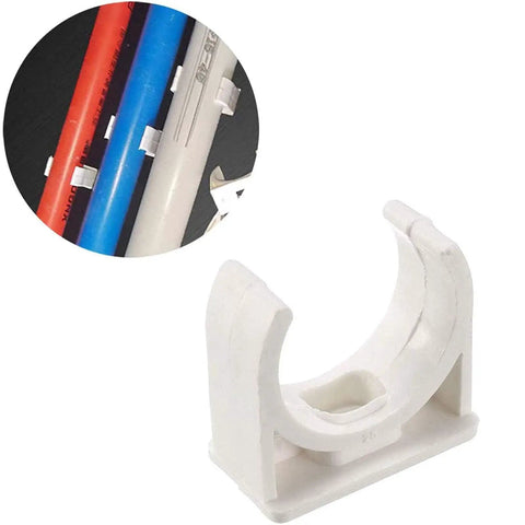 U Shaped PVC Pipe Clamps 50mm 2 Inch White 20 Pack Durable Pipe Clips For Securing 50mm Pipes Tubing Pex Hose TV Trays