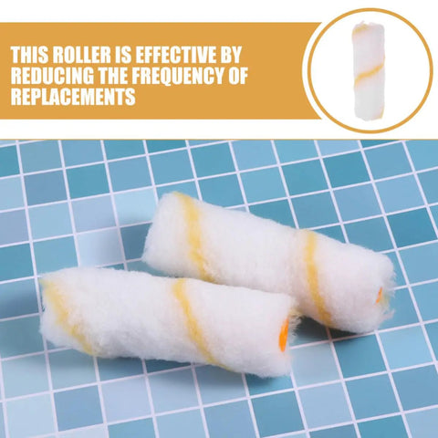 Two high density foam paint roller covers for tight spots in the Twenty Piece Mini Paint Roller Kit.