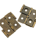 Heavy Duty Bronze Double Action Hinges Eight Pack With Mounting Screws Top Shelf Iron, showing two hinges, durable construction.