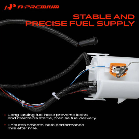 Top Shelf Electric Fuel Pump Module Assembly Fits Ford F 250 Super Duty 1999 To 2003 5.4L V8 Or 6.8L V10 Engines with fuel hoses.