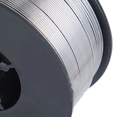 Heavy Duty Self Protecting Flux Cored Welding Wire 0.8mm No Gas Needed MIG Stick close-up on a spool.
