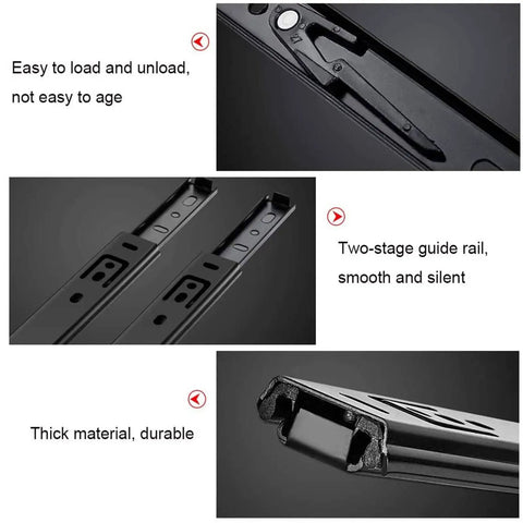 Six Pack 20 Inch Drawer Rails With Ball Bearing Beefy Heavy Duty Drawer Slides Side Mount Screws Included Black Finish Durable Steel