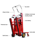 Ditch The Struggle With This Heavy Duty Electric Stair Climbing Hand Truck For Easy Moving Loads That Fold Up Small And Powers You Up Any Flight In Style with control panel and tracks.
