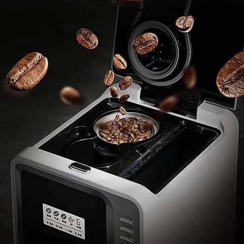 Fully Automatic Bean To Cup Coffee Maker With Built In Grinder Removable Reservoir and Smart Thermal Insulation with coffee beans.