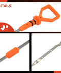 L4 2.4L Engine Oil Dipstick Stainless Steel Measuring Rod For Honda CR-V 2015-2019, Accord 2013-2017, Acura TLX 2015-2019, ILX 2016-2019 Precision Oil Level Indicator detail view with orange plastic handle and perforated measuring rod sections.