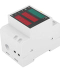 Top Shelf Digital Current And Voltage Meter Featuring Bright LED Displays For Industrial Control Systems, compact white unit.