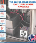 1000W Industrial Enclosure Heater With Dang Solid Forced Air Heating And Real Deal Freeze Protection Keeps Your Gear Toasty And Nips The Cold For Valves And Panels installed inside an equipment enclosure.