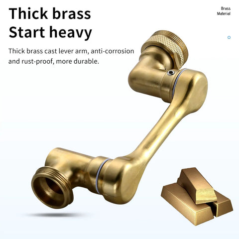 Faucet Extender With 1080 Degree Swivel Sprayer Attachment For Kitchen And Bathroom Universal Fit Water Nozzle, brass body