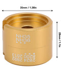 Gold aluminum watch movement base repair tool modding holder for secure disassembly and precise adjustments 35mm x 28mm