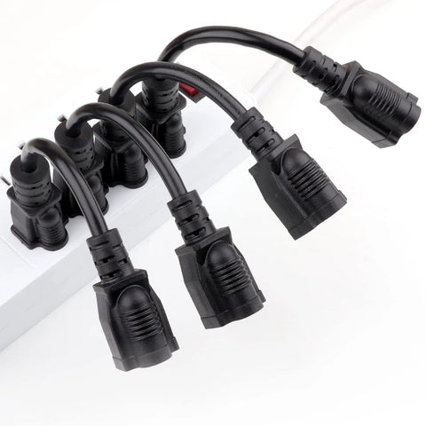 Eight Inch Short Power Extension Cord Outlet Saver Bang For Your Buck Must Have For Any Setup 3 Prong Grounded 16AWG 125V 13A SJTW
