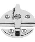 Turn catch rotate lock, chrome round base plate, 316 stainless marine hardware, Amazon brand, front view