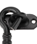 WUUWCHODC Gate Hook and Latch Closure for Cabinet Window Door in black, detailed view of hook and eye closure mechanism.