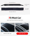 Soft Roof Rack Pad Kit Dope For Surfboard Kayak And Canoe With 2 Tie Down Straps 2 Ropes Hood Loops And Storage Bag Heavy Duty Roof Rack System For Cars SUVs And More 32 Inch shown on a car with and without side rails
