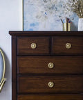 Brass Cabinet Ring Knobs Set, Gold Round European Style Drawer Pulls With Smooth Grip, Antique Gold Handles on Wooden Dresser