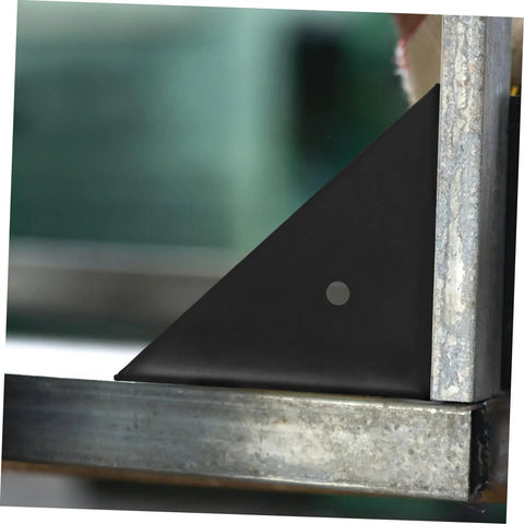 Built Tough 40 Pack Heavy Duty Corner Brackets Cold Rolled Steel Right Angle Triangle Shelf Supports For Furniture Reinforcement And Decorative Bed Frame Construction That Will Definitely Hold Up Like A Champ mounted on metal frame.
