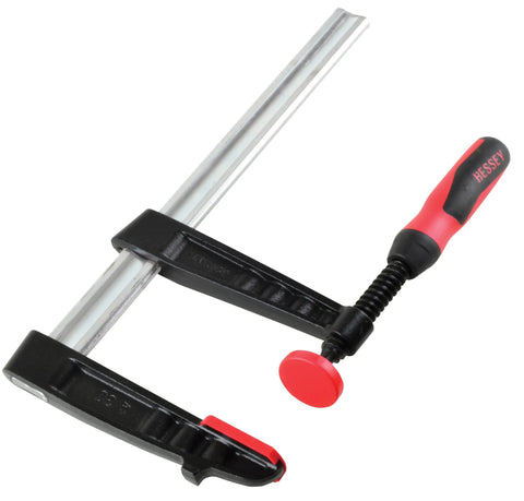 F Style Woodworking Clamp With 2K Handle And Replaceable Pads, 5.5 Inch By 12 Inch Jaws, 1320 Pound Capacity, Serrated Rail