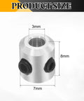 Eight Piece Set Screw Shaft Collars 3mm Bore 7mm OD 8mm Thick Aluminum 6061 Alloy Axle Collar Clamp with Measurements