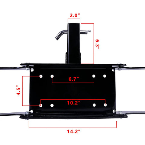 Beefy Universal Winch Cradle Mount Plate For Recovery Winches Fits 8000 To 15000 Lbs Models With 10 Inch On Center Fairlead Pattern Foldable Design And Easy Vehicle Mount For ATV Truck Jeep Off Road Recovery