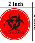 Top Notch 2 Inch Biohazard Warning Stickers With No Sweat Waterproof Coating And Ultra Conspicuous Vinyl Material For Heavy Duty Hazard Marking That Keeps Your Lab Or Workshop Legit Protected And Ready To Roll, 2-inch red biohazard label.