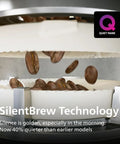 Fully Automatic Espresso Machine With 12 Hot And Iced Coffee Picks Straight Up Home Barista Game Changer featuring Silent Brew Tech grinding coffee beans.