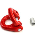 Red G80 Alloy Steel Hammerlock Coupling Link with pin, Five Sixteenths Inch Safety Chain Connector, side view