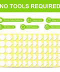 Pro Grade Dang Tough Grip Double Sided Acoustic Foam Tape 240 Heavy Duty Round Dots for soundproofing on yellow sheet.