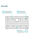 Bottom Grid For Elkay Sinks, Stainless Steel 23 By 15 Inch, 1-1/8 Inch Deep, Corrosion Resistant, top view showing grid design