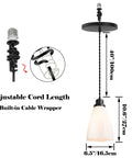 Kiven Instant Light Conversion Kit for 4/5/6inch Hole, 2-Light Glass Farmhouse Lighting with adjustable cord length of 40 inches.
