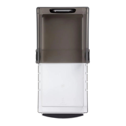 Expandable Pantry And Refrigerator Storage Bins With Locking Tabs Modular Organizers front view with adjustable length and built-in handle
