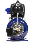 Front view of One Point Six HP Shallow Well Pump Booster System With Tank For Home Garden Lawn Farm Irrigation, 1000 GPH, Matte Black
