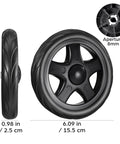 Two Pcs 6.10 Inch Laundry Cart Wheels Rolling Caster Replacement For Foldable Shopping Trolley And Grocery Cart Heavy Duty