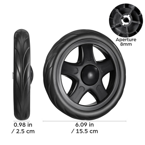 Two Pcs 6.10 Inch Laundry Cart Wheels Rolling Caster Replacement For Foldable Shopping Trolley And Grocery Cart Heavy Duty