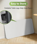 Heavy Duty 4ft Folding Table With Steel Legs stored against a wall, highlighting easy fold and lightweight design.