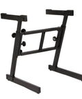 Heavy Duty Folding Z Keyboard Stand With Adjustable Height From 23.5 To 36.5 Inches Double Center Brace For Stable Support Stage Ready