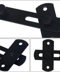 Close-up of 2 Pack 180 Degree Flip Sliding Barn Door Lock Set For Privacy And Security, heavy duty powder coated forged steel latches.