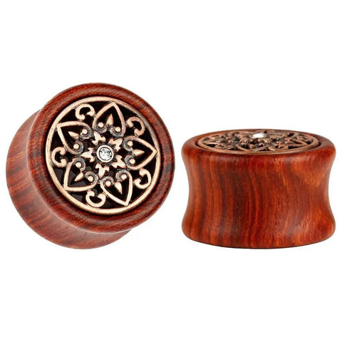 Sun Moon Organic Wood Saddle Ear Plugs Set Eight Pairs For Tunnels And Piercings Gift Box Finely Polished Easy Insertion