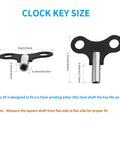 Two Pack 4.5mm Clock Winding Keys For Antique Wall Clocks And Alarm Clocks, Durable Steel Winder Set With 0.177 Inch Hole measurements