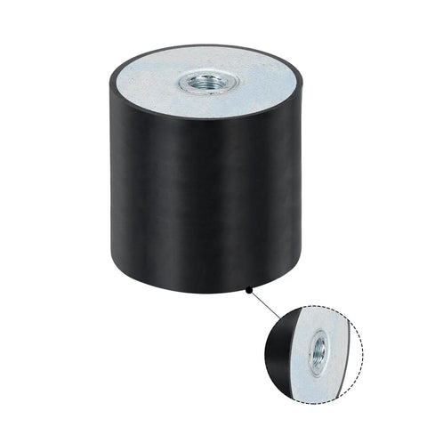 60 X 60mm Female Rubber Mount With M12 Thread, Sweet Vibration Isolator For Heavy Machinery, black rubber mount with metal base.