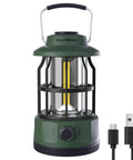 LED Camping Lantern With USB C Rechargeable Battery Stepless Dimming Vintage Portable Light