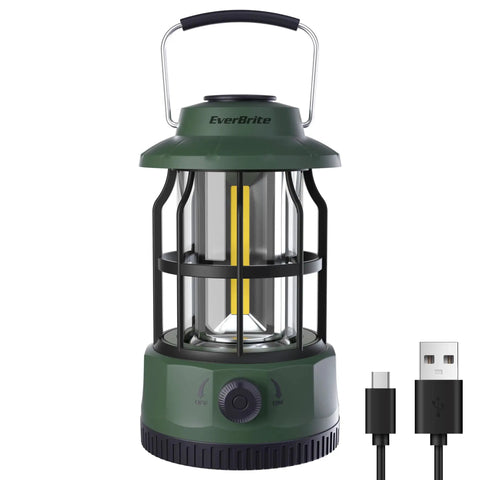 LED Camping Lantern With USB C Rechargeable Battery Stepless Dimming Vintage Portable Light