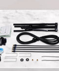 Components of Adjustable Outdoor Misting System For Patio And Garden Height From 3.5 To 5.25 Feet 26.5 Ft Water Supply Line