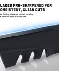 Close-up of Beefed Up 48 Inch Mulching Mower Blades For Husqvarna Lawn Tractors, showing pre-sharpened edges.