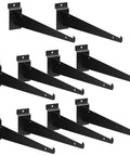 10 Pack 12 Inch Slatwall Shelf Brackets With Lip Heavy Duty Metal Slat Wall Brackets For Shelving And Display, Black Finish