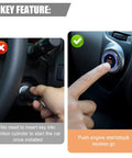 Comparison of traditional key ignition and Push To Start Car Ignition Kit With Keyless Entry And Anti Theft System Universal 12V Vehicle Ignition Switch Upgrade From Key To Push Start For Most Cars