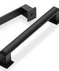 10 Pack 5 Inch Hole Center Matte Black Modern Cabinet Pulls For Kitchen Cabinets Dresser Cupboard And Wardrobe, Durable Zinc Alloy Handles