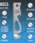 10 In 1 Keychain Multitool Stainless Steel For Everyday Carry With Pry Bar Bottle Opener Flathead Screwdriver Box Opener Cord Cutter Hex Bit Driver Wrenches And Ruler TSA Friendly EDC Gear For Key Organizer.