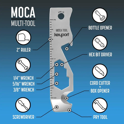 10 In 1 Keychain Multitool Stainless Steel For Everyday Carry With Pry Bar Bottle Opener Flathead Screwdriver Box Opener Cord Cutter Hex Bit Driver Wrenches And Ruler TSA Friendly EDC Gear For Key Organizer.