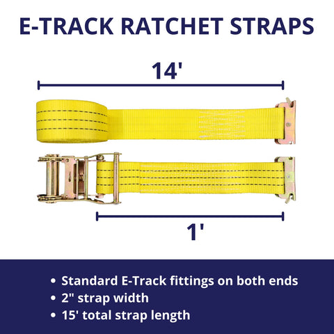 Heavy Duty Ratchet Tie Down Straps 2 Inch Wide By 15 Foot Long For Safe Cargo Securement 4,400 Pound Breaking Strength