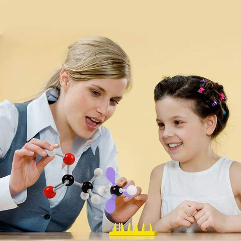 Teacher and student using Organic Chemistry Model Kit With 307 Pieces For Teachers Students And Curious Learners To Explore Molecules In 3D