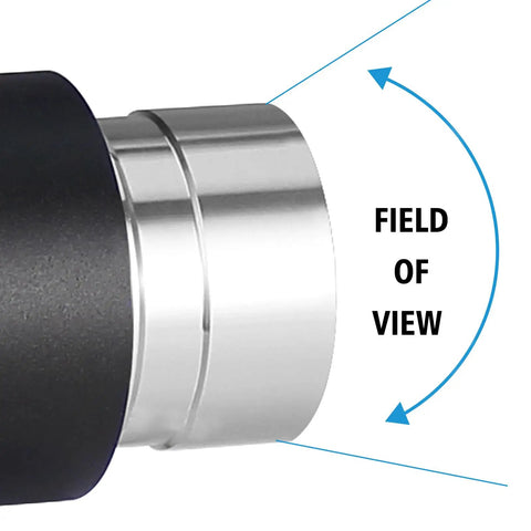 Close-up of 1.25 Inch 32mm 4 Element Plossl Eyepiece for Telescopes with field of view indication